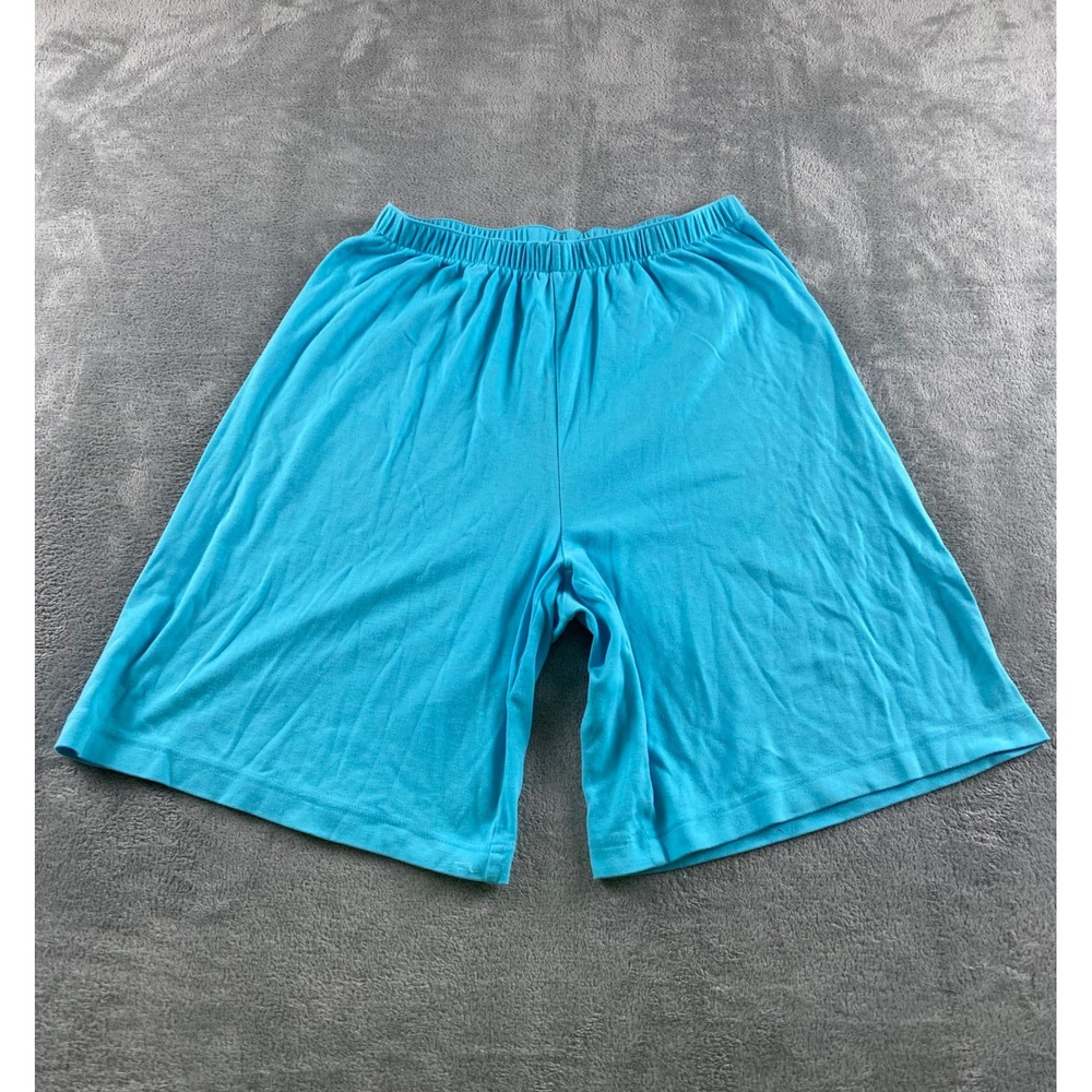 Bon Worth Womens Turquoise Blue Elastic Waist Jersey Knit Shorts Size M 50009